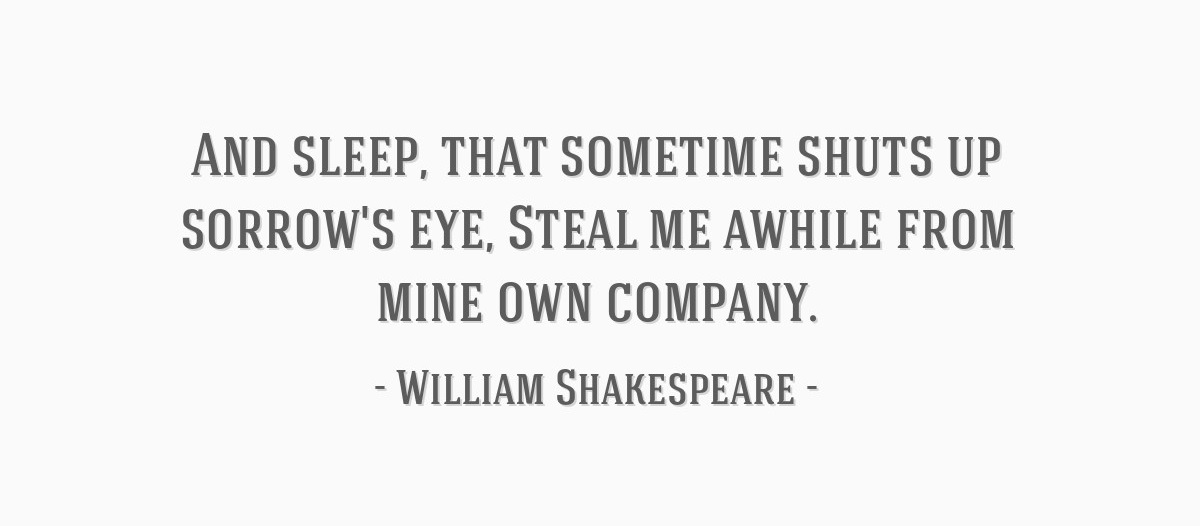 William Shakespeare quote about sleep